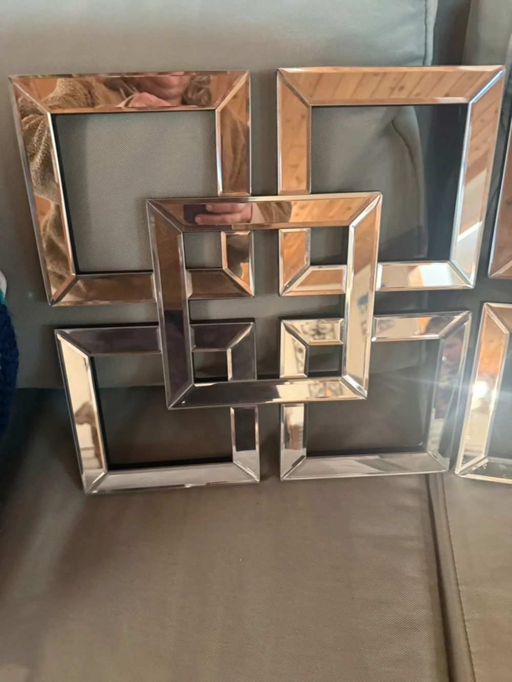 Z Gallerie set of three Allston Decorative Geometric Wall Mirrors - Picture 2 of 8